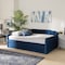 Baxton Studio Lennon Modern and Contemporary Navy Blue Velvet Fabric Full Size Daybed with Trundle 186-11467-Zoro - alternate 2